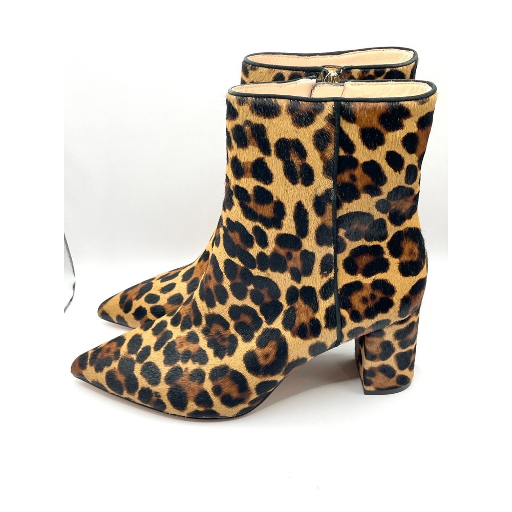 J Crew Sadie Women's Size US 9.5 Real Dyed Calf Fur Pointed Toe Ankle Boots NWOB